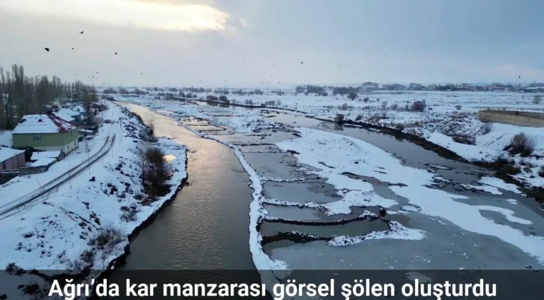 Ağrı’da kar manzarası görsel şölen oluşturdu