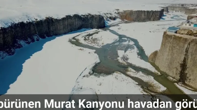 Beyaza bürünen murat kanyonu havadan görüntülendi