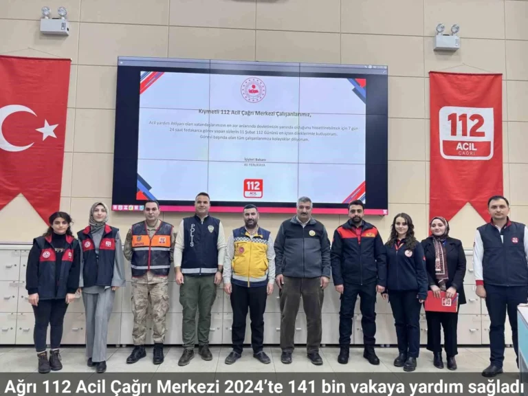 Ağrı 112 acil çağrı merkezi 2024’te 141 bin vakaya yardım sağladı