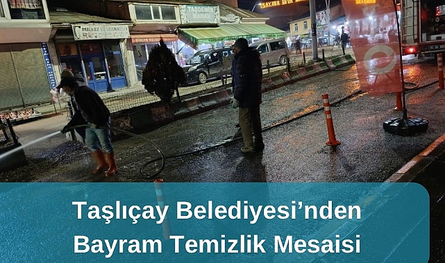 Taşlıçay belediyesi’nden bayram temizlik mesaisi